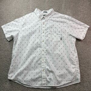 Eddie Bauer White Patterned Casual Summer‎ Shirt Men 2XL